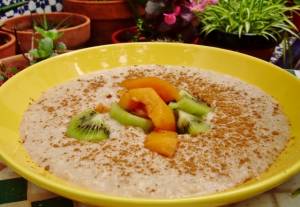 Porridge de avena matutino
